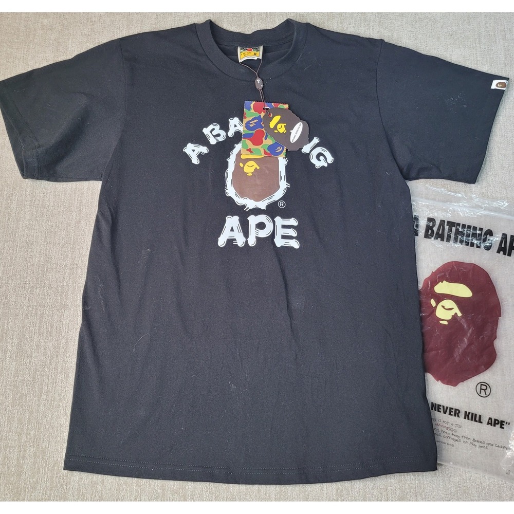 A Bathing Ape BAPE Big Ape Head Graphic T-Shirt Mens Medium Black Streetwear
